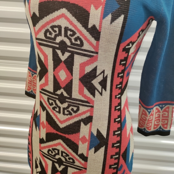 🆕Flying Tomato | Aztec Print Bodycon Sweater Dress Size Small Women's - Picture 6 of 16
